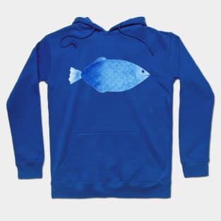 Watercolor blue fish Hoodie